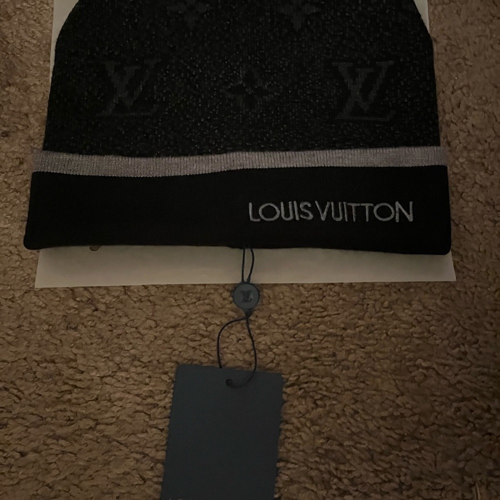 Louis Vuitton Dark Gray and Black Knit Hat